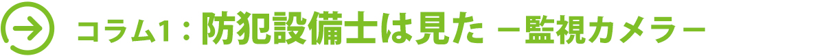 コラム1：防犯設備士は見た－監視カメラ－